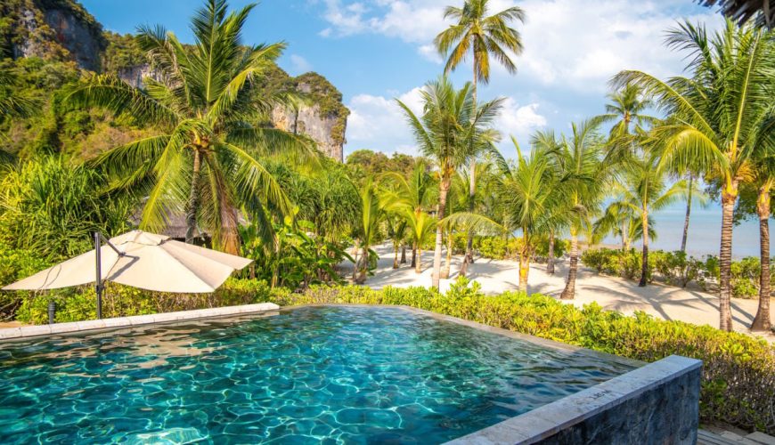 Beachside resort pool in Koh Yao Noi, Thailand